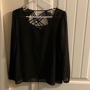 Black sheer Charming Charlie blouse